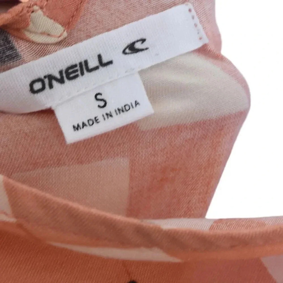 *Missing Waist Tie * O'Neill Peach Fuzz Print Dorthie Maxi Dress Size Small - Picture 8 of 8